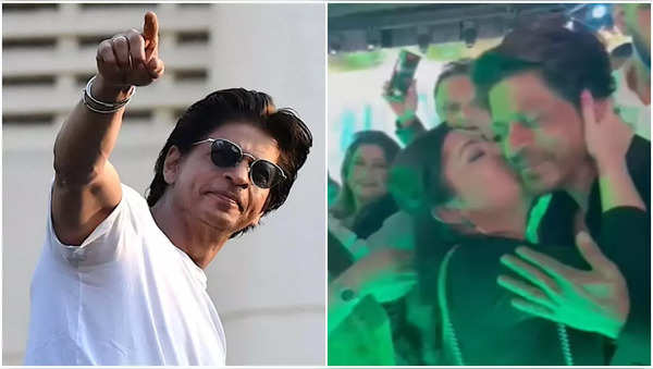 Lucky Girl Shah Rukh Khan Gets A Kiss From Female Fan In Dubai Video Goes Viral 