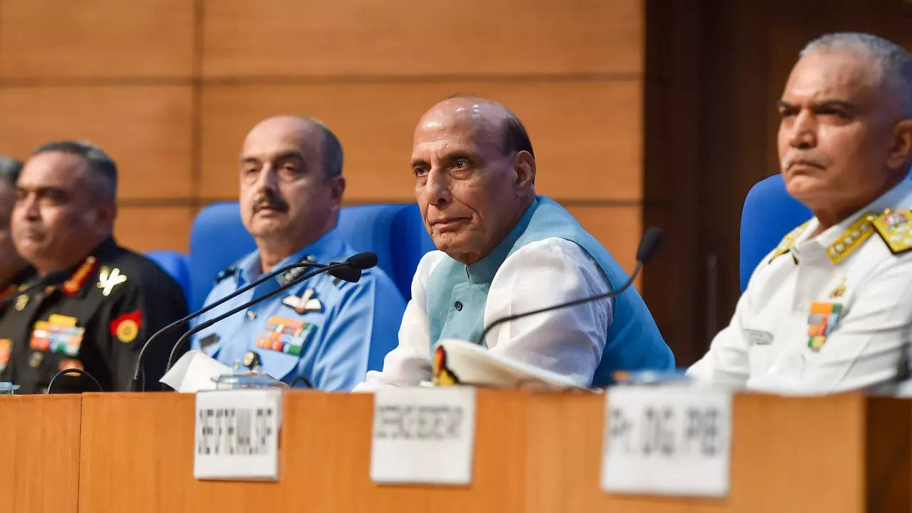 Rajnath Singh with Service Chiefs