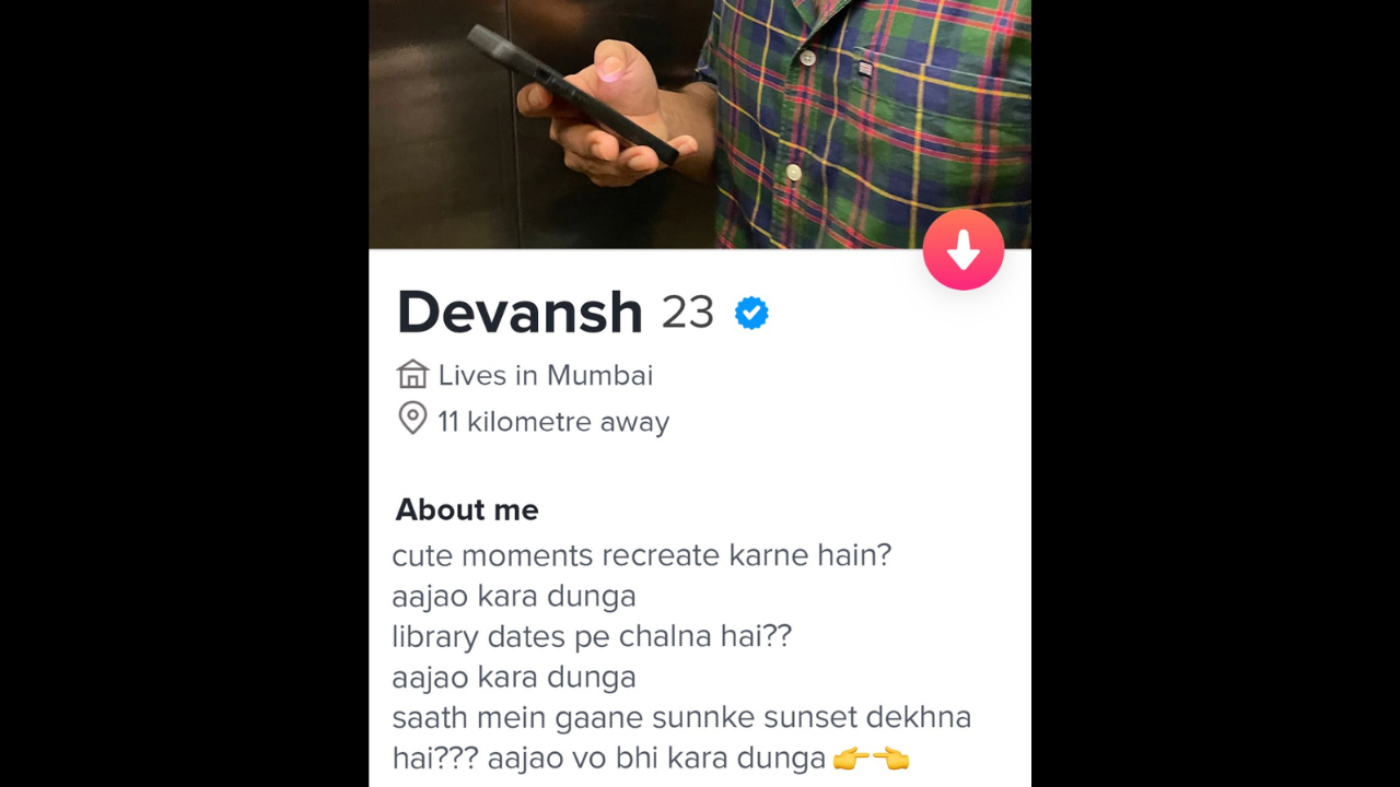 Dating bio inspired by Bhavesh Kaware viral 'flat dikha dunga' reel