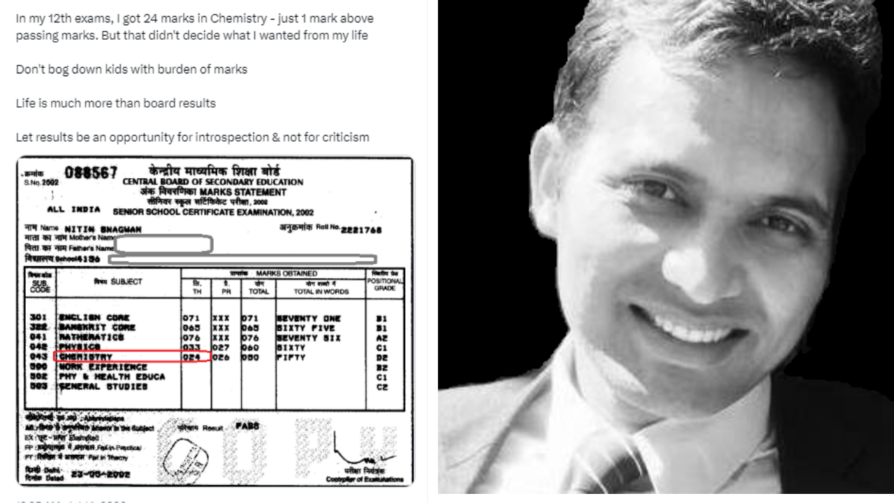 Just Pass in Chemistry: IAS Nitin Shares CBSE Class 12 Marksheet, says 'Life is much more than board results'