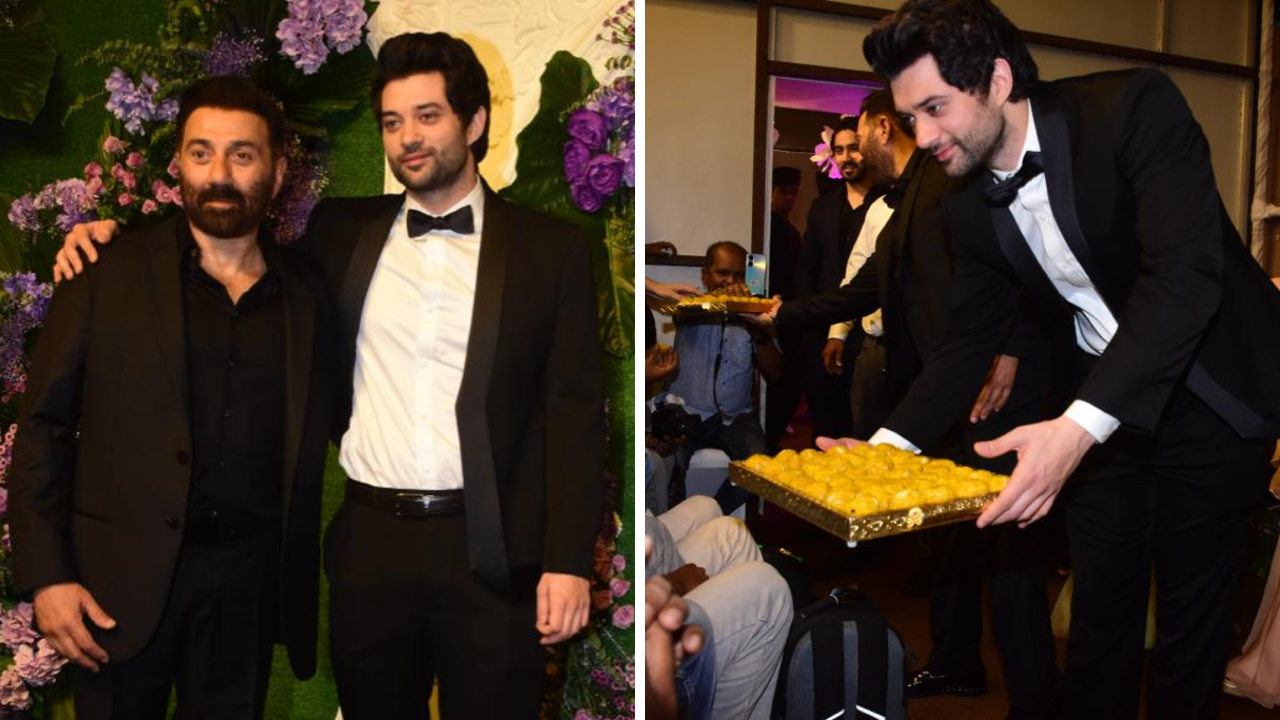 Sunny Deol, Bobby Deol and more arrive at Karan Deol and Drisha Acharya's wedding reception