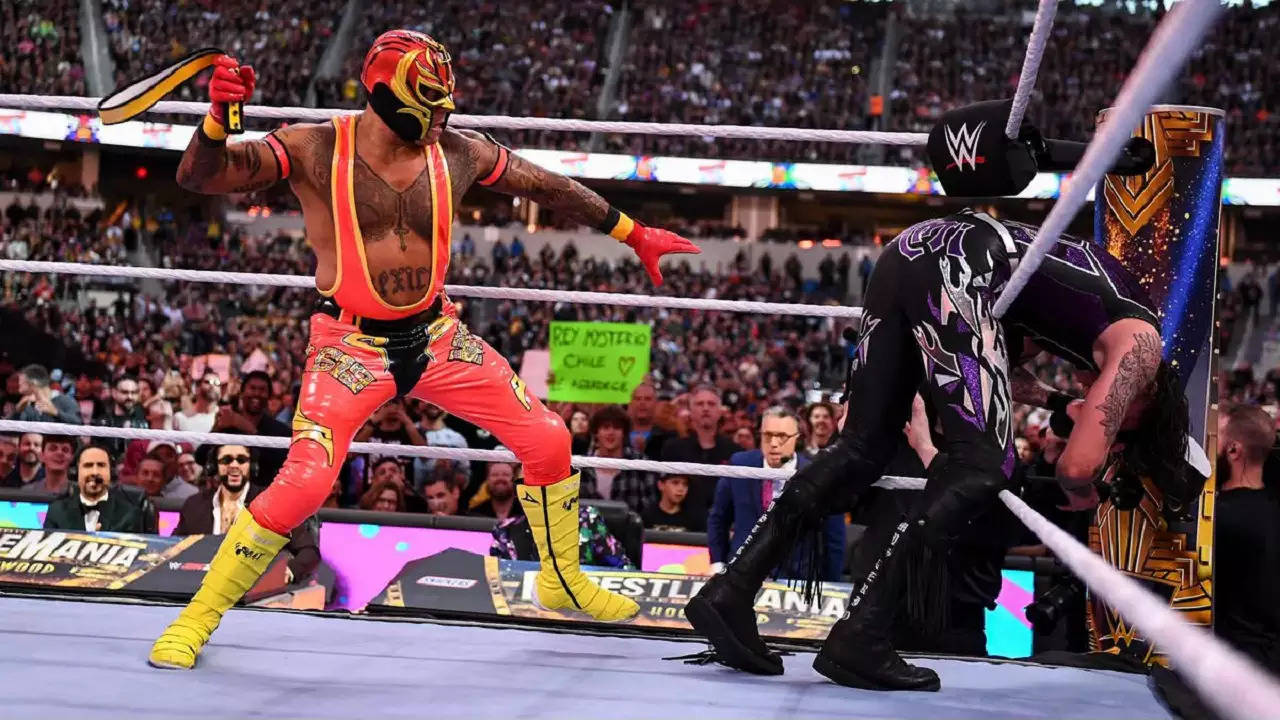 WATCH WWE Legend Rey Mysterio Celebrates Fathers Day By Beating His Son Dominik With A Belt At A Live Event WWE News, Times Now