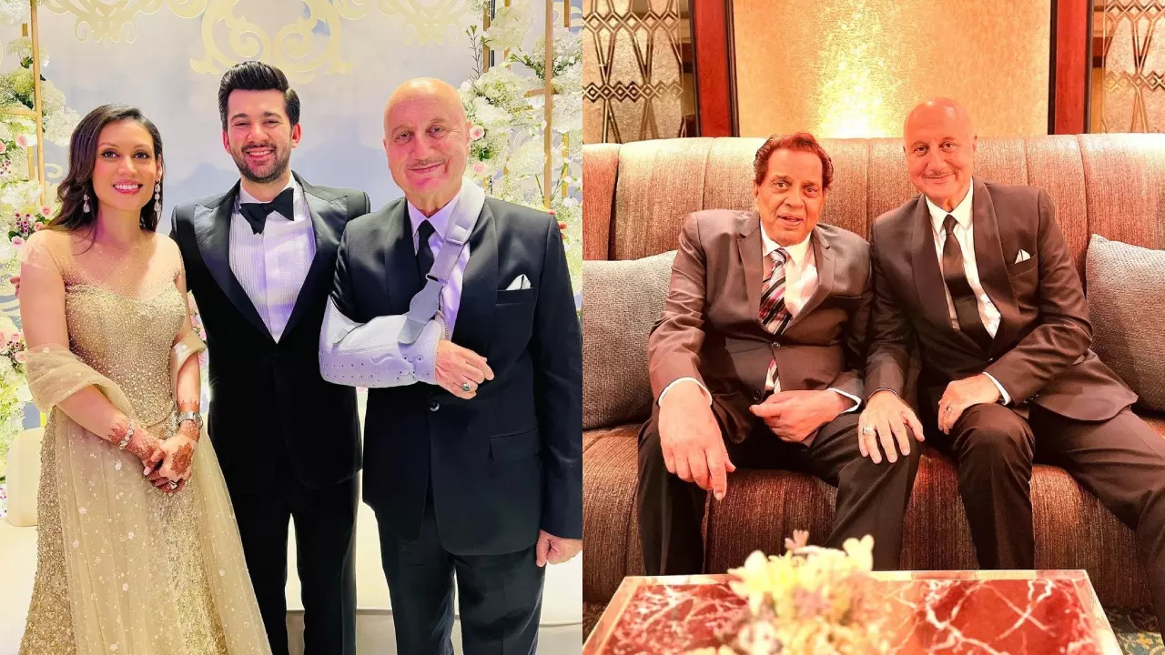 Anupam Kher drops unseen picture from Karan Deol's wedding reception