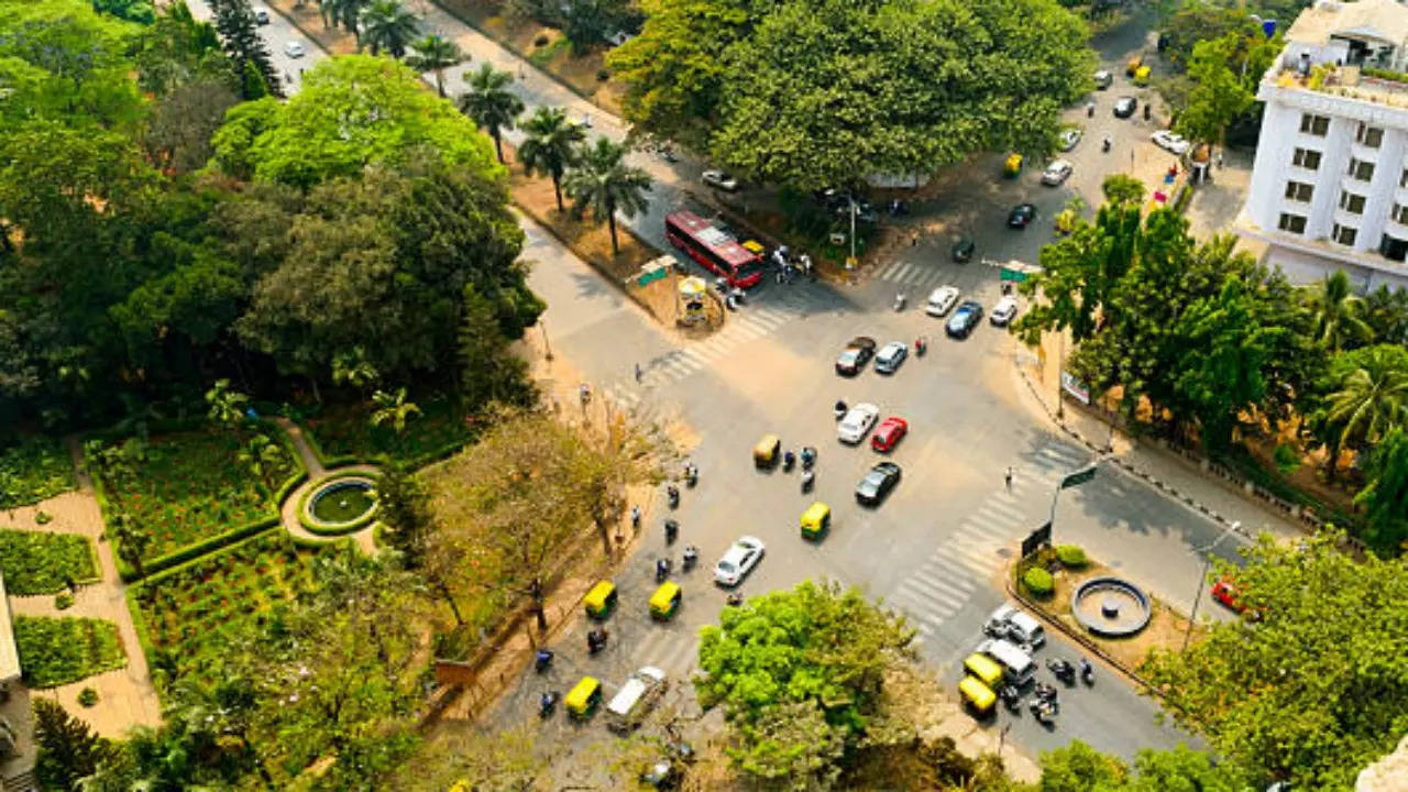 Drone view of Bengaluru City