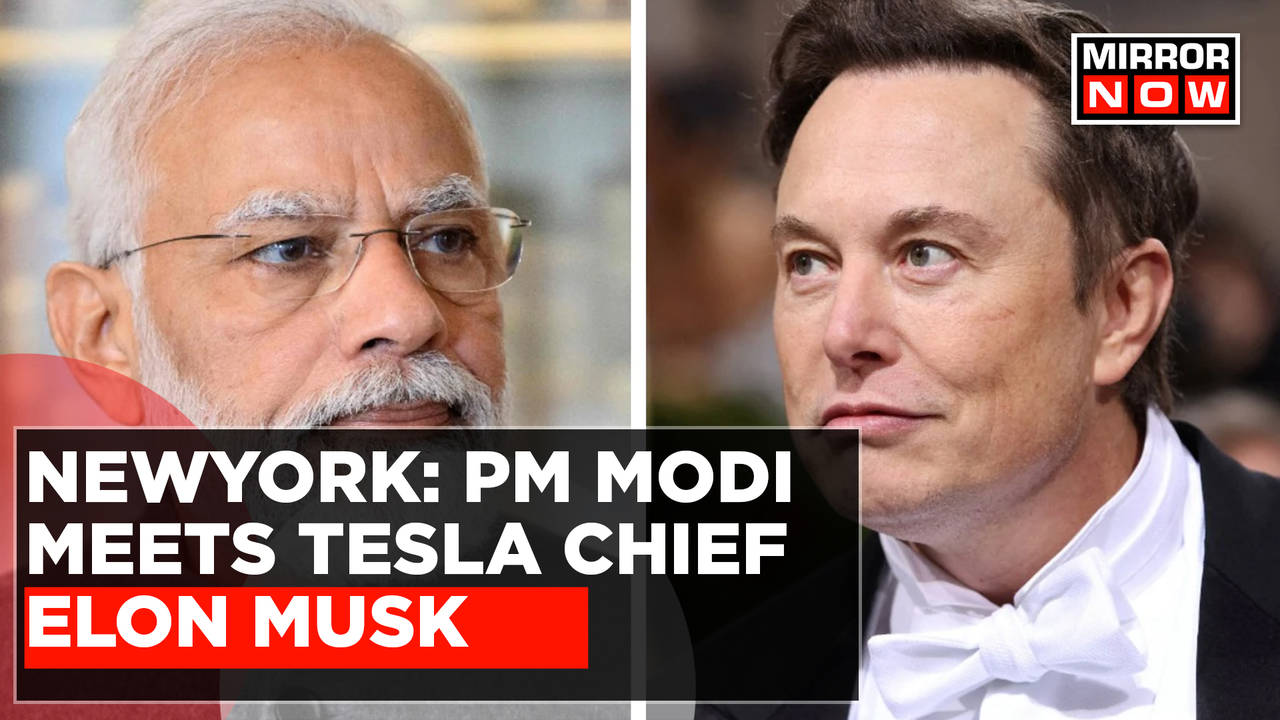 Pm Modi In Us Elon Musk Meets Modi Says Tesla Is Looking To Invest In India English News 5501