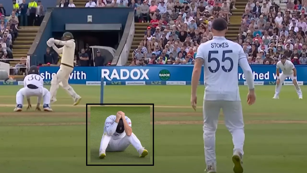 Ben Stokes dropped catch of Nathan Lyon.