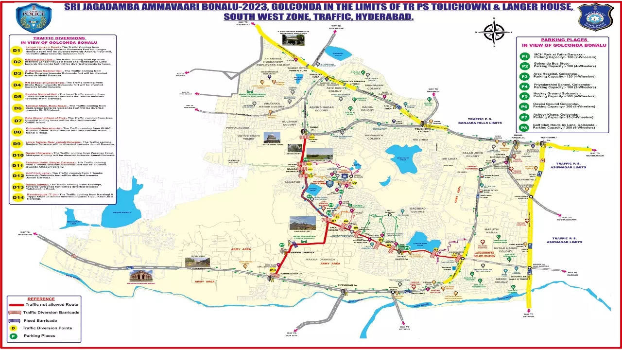 Golconda Bonalu 2023 Traffic Advisory