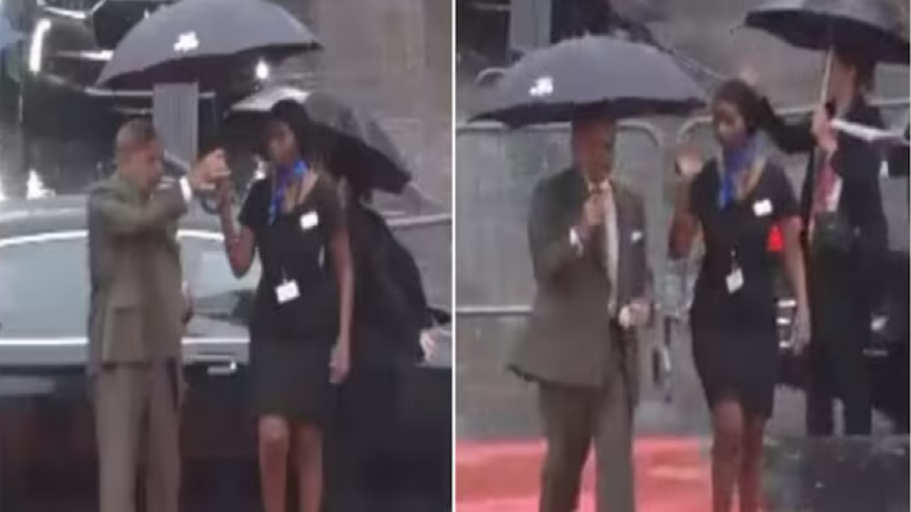 Pakistan PM Shehbaz Sharif Snatches Umbrella From Woman