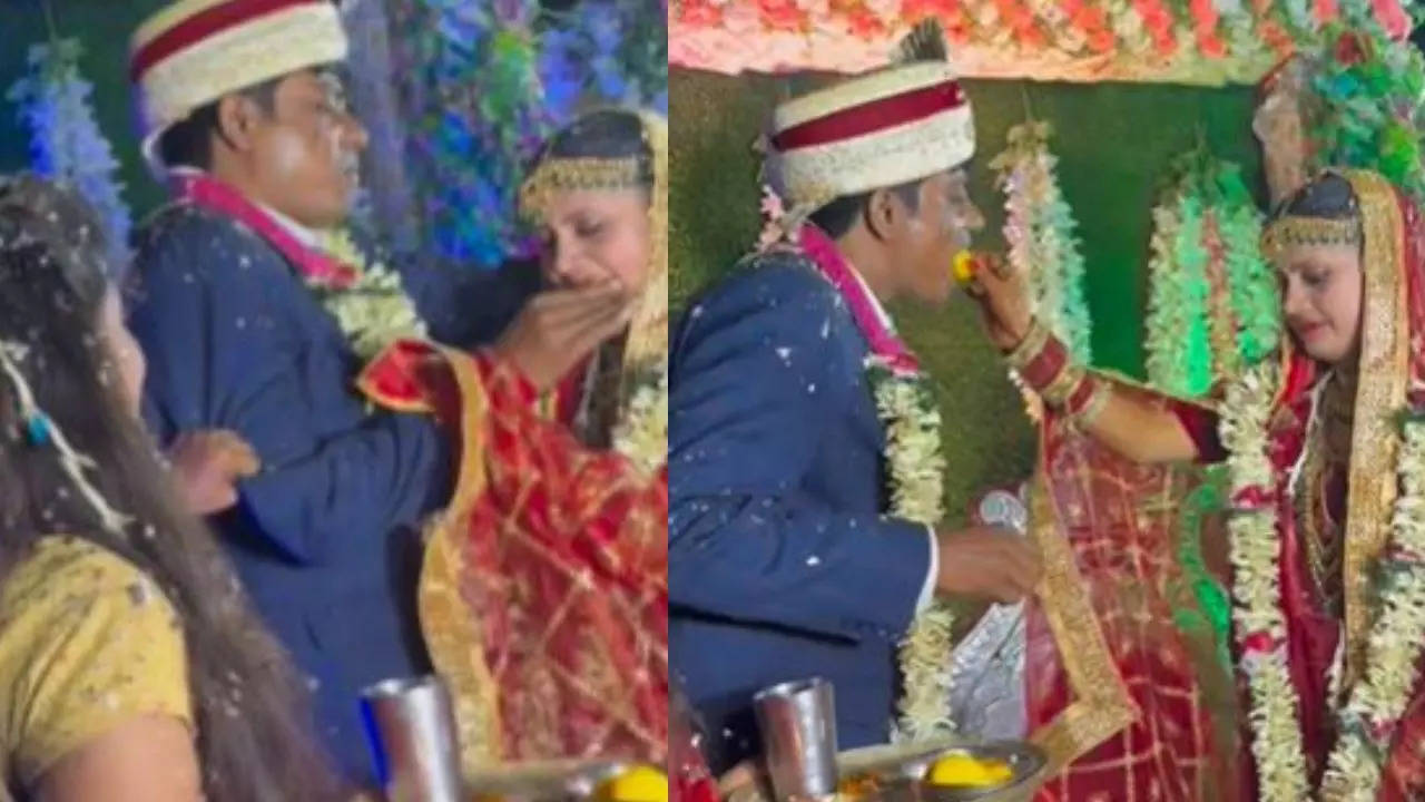 Viral Video | Groom Stuffs Laddoo Into Reluctant Bride's Mouth ...