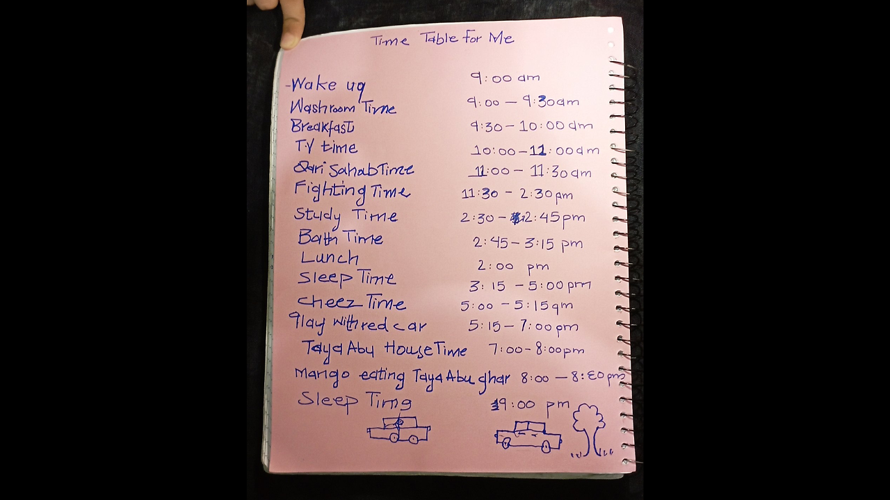 15 Minutes Study Time, 3 Hours Of Fight Time: 6-Year-Old Boy's Hilarious Timetable Goes Viral - Vimarsana News