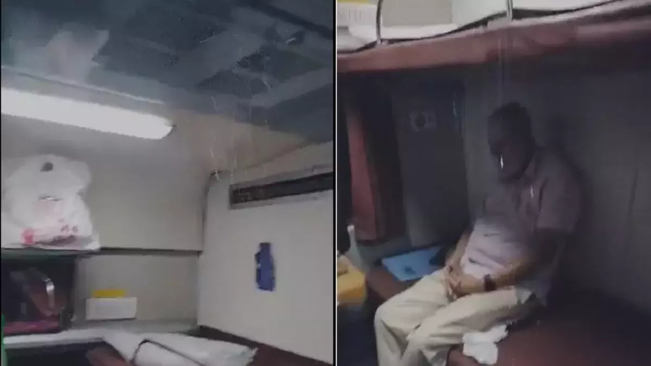 Water Leaks Through AC Coach Of Mumbai-Indore Avantika Express