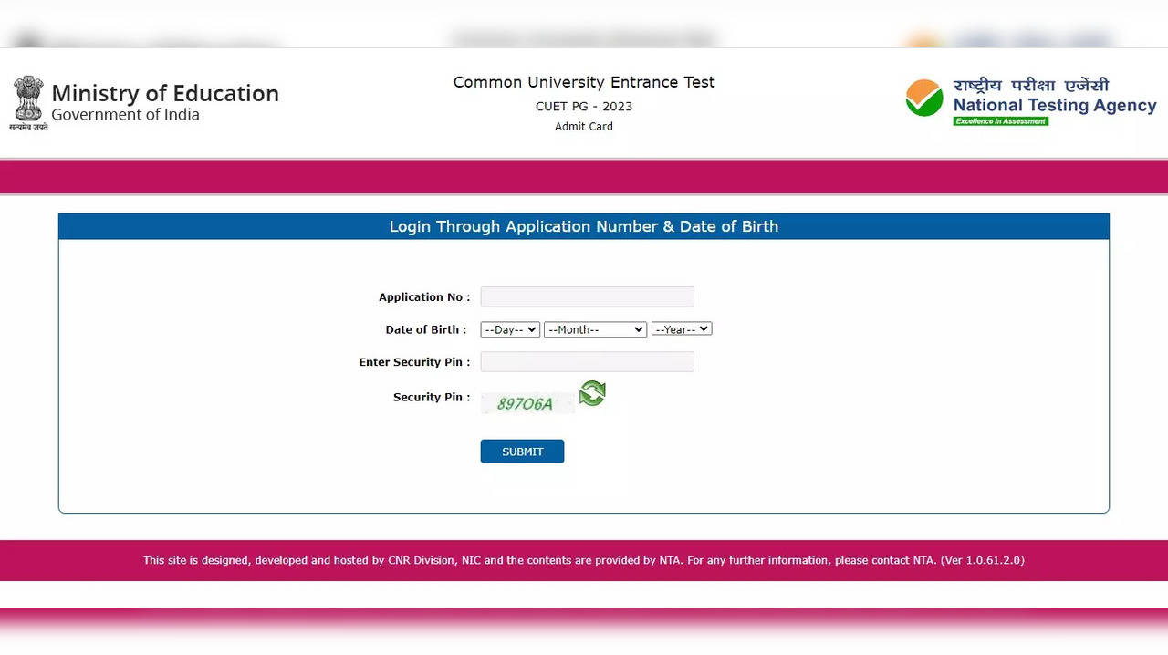 CUET PG 2023 Admit Card