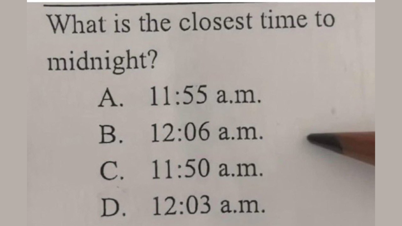 What is the closest time to midnight