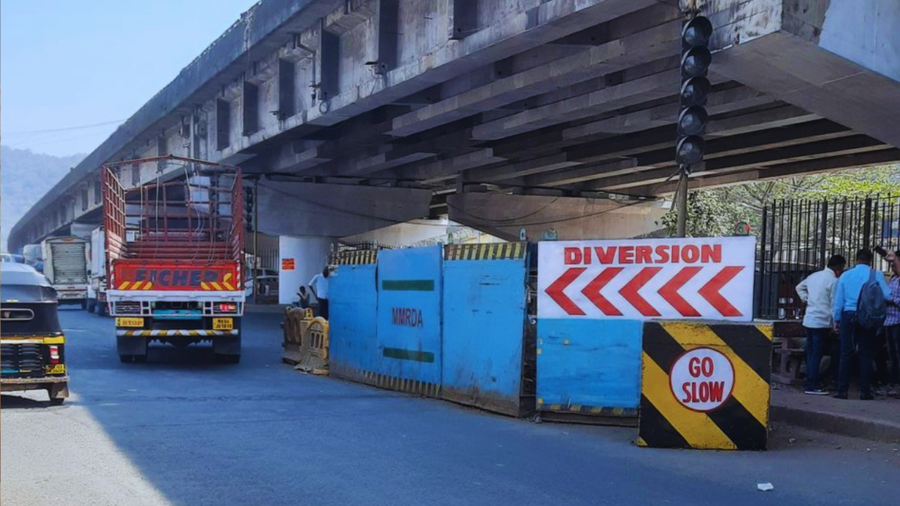 Metro barricades in Mumbai.