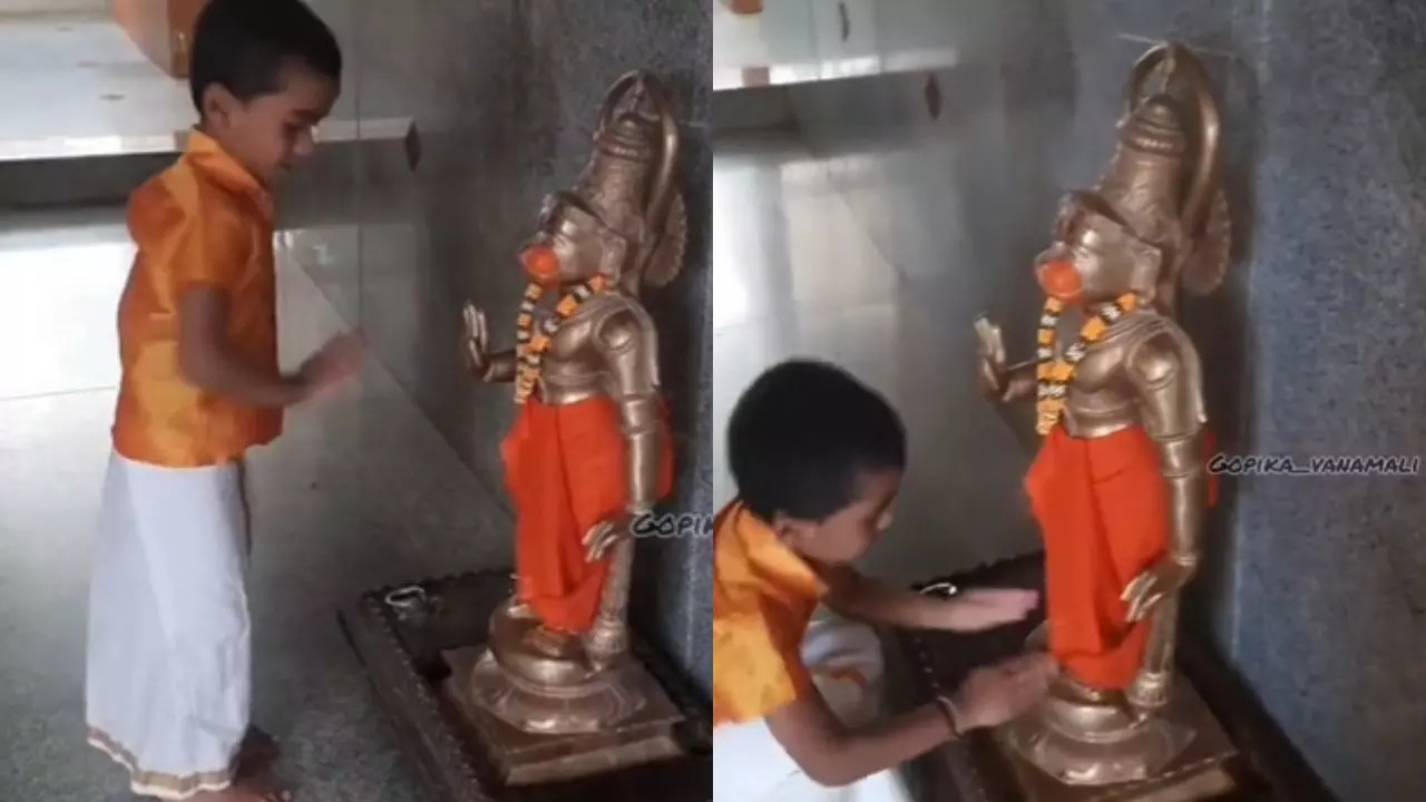 Young Boy's Hanuman Worship