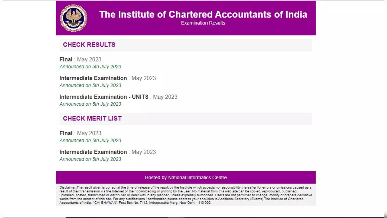 ICAI CA Final, Inter Result Declared on caresults.icai.org, icai.nic.in