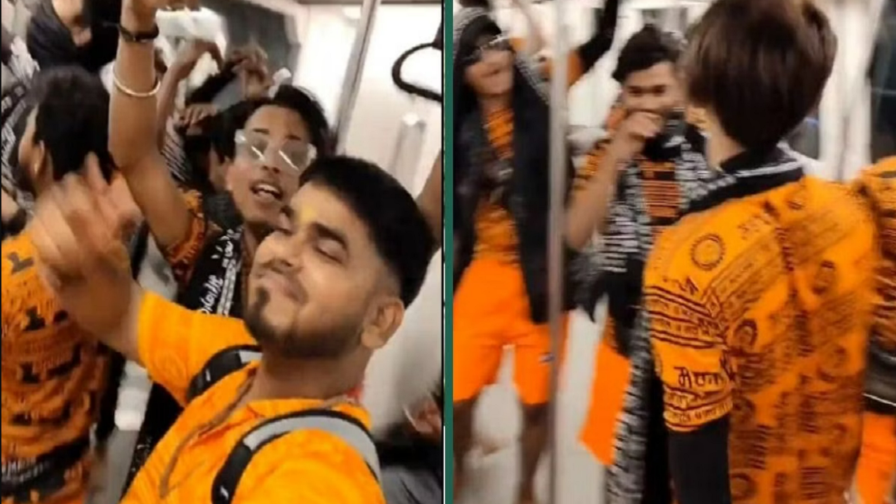 Kanwariyas Dance To Loud Music Inside Delhi Metro