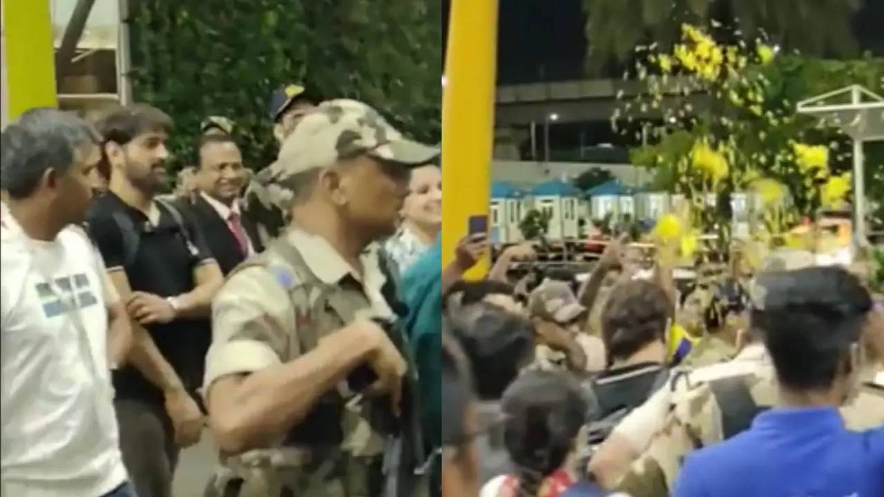 WATCH: Crowd Erupts In Cheers, Showers Flowers On MS Dhoni As He Arrives In Chennai For LGM Trailer Launch