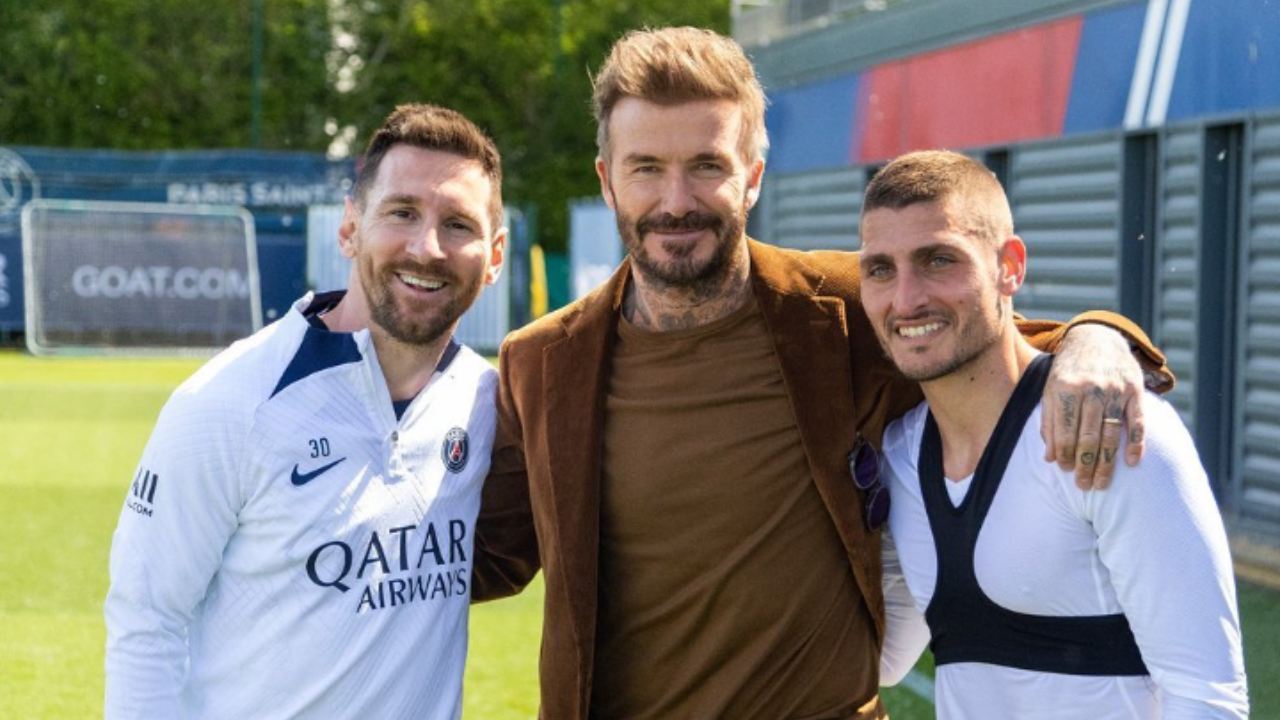 David Beckham, Lionel Messi and Marco Verratti