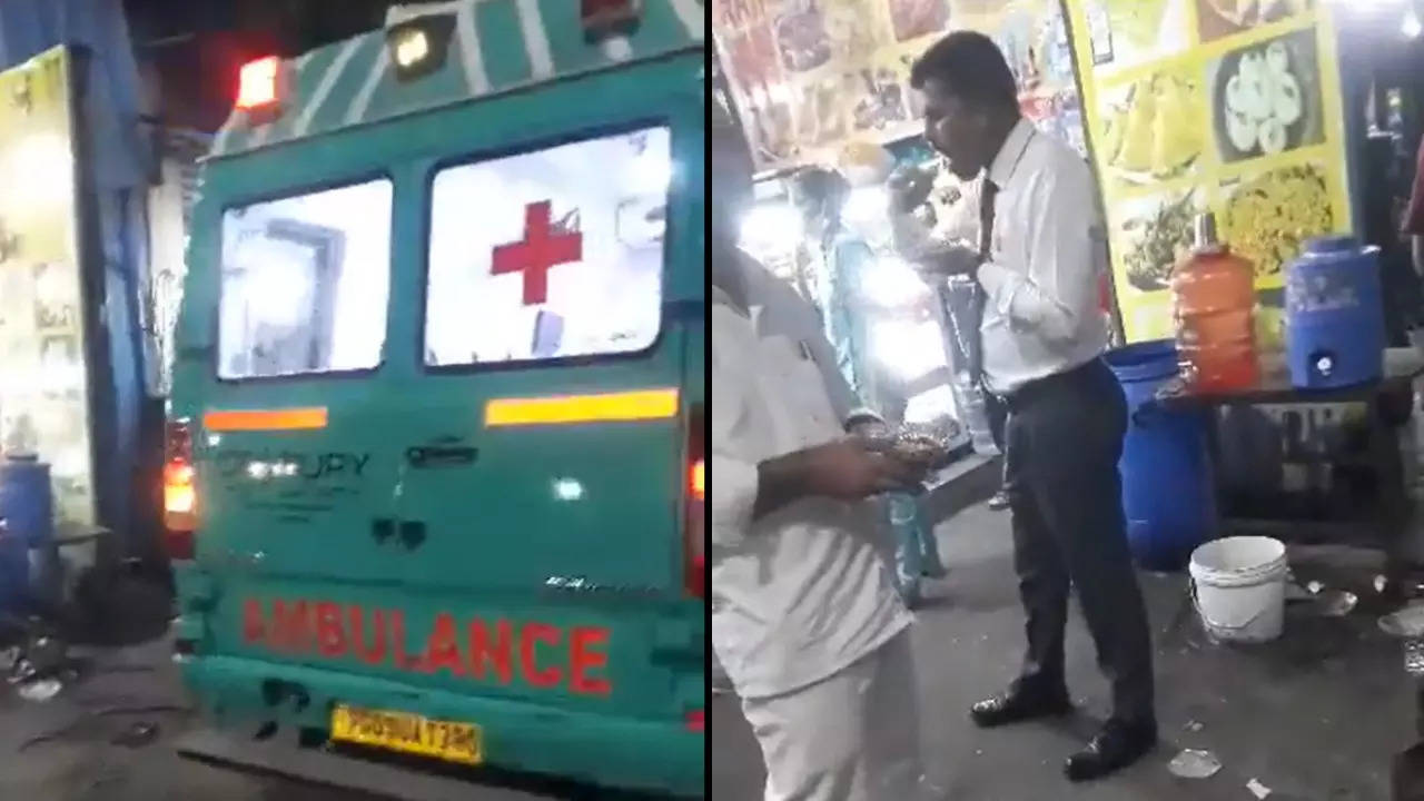 Ambulance driver in Hyderabad misuses siren to stop for snacks