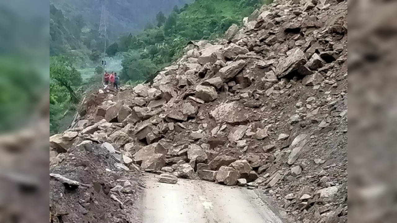 Badrinath National Highway Blocked Due To Landslide In Chamoli