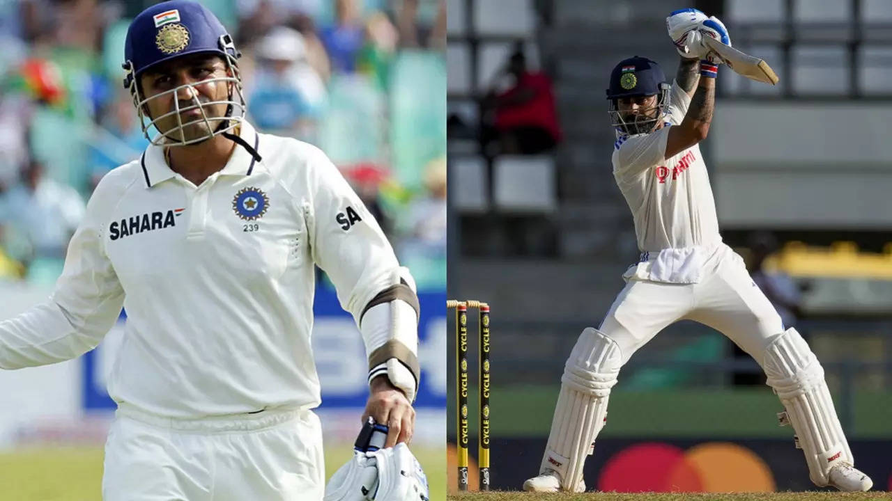 Virat Kohli over takes Virender Sehwag to become 5th highest run getter for india in tests.