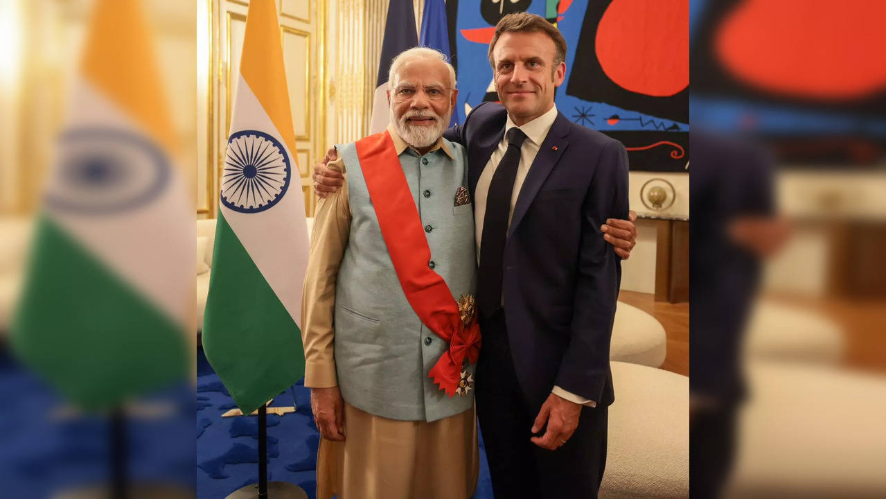 PM Modi and​ French President Emmanuel Macron