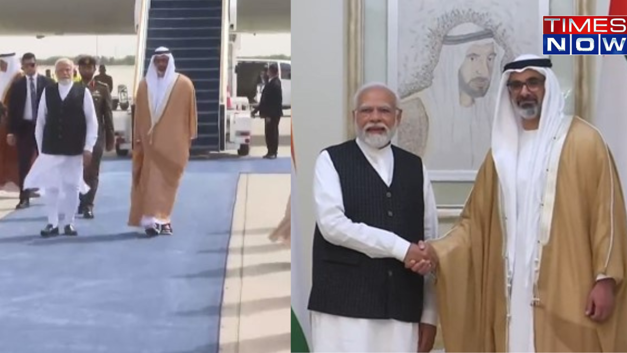 pm modi lands in uae