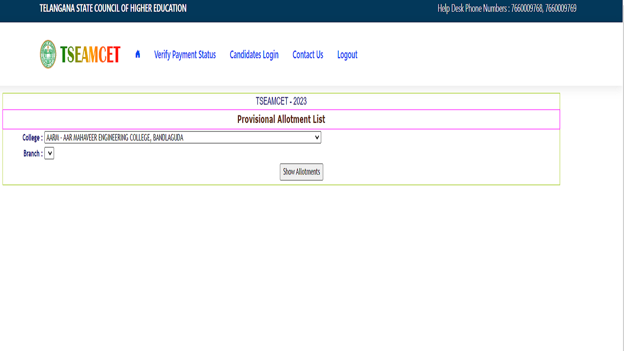 TS EAMCET Seat Allotment 2023 Result Declared on tseamcet.nic.in, Direct Link To Check Allotments