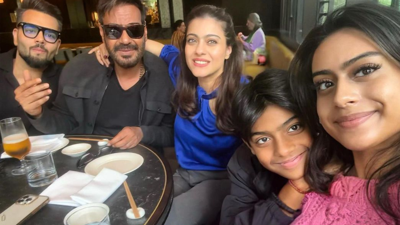 Sacred Family Time! Kajol, Ajay Devgn Are All Smiles As They Dine With Kids Nysa, Yug In London