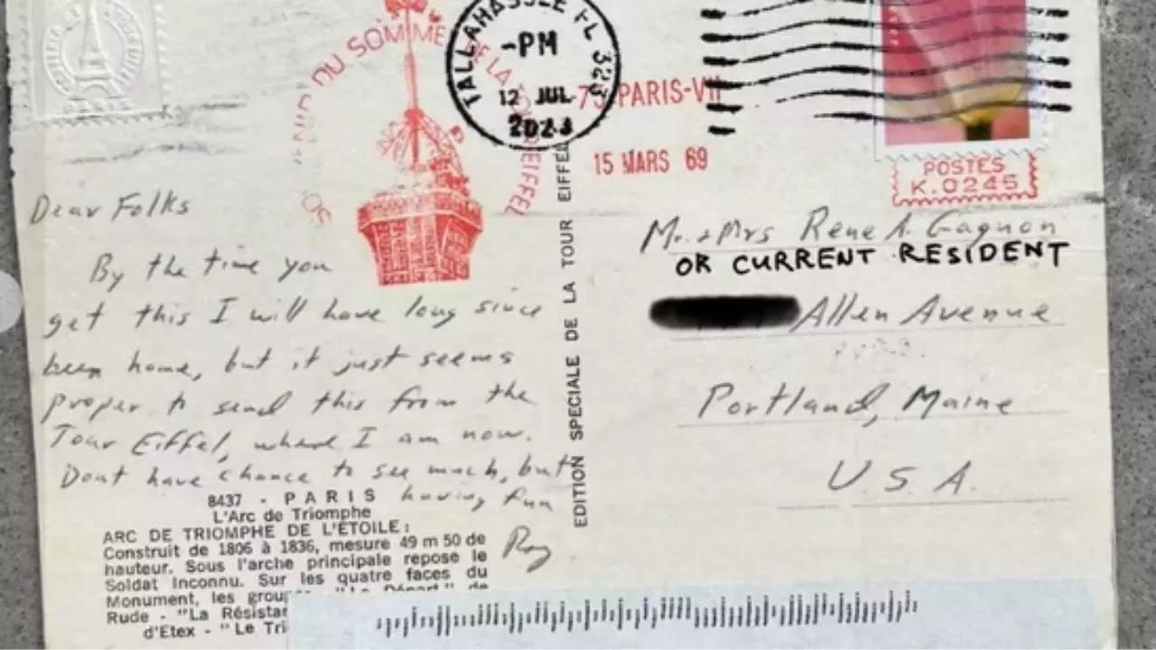 Paris Postcard Arrives After 54 Years (Image via Facebook)