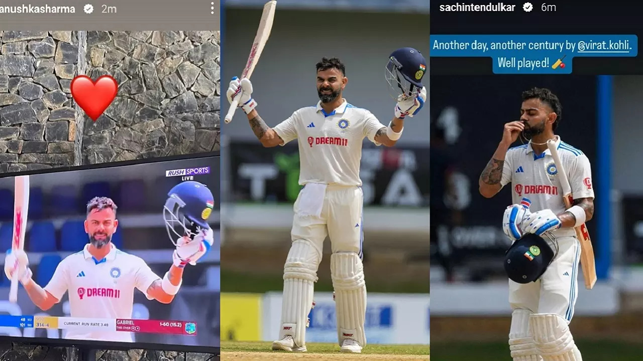 Anushka Sharma and Sachin Tendulkar Instagram stories for Virat Kohli.