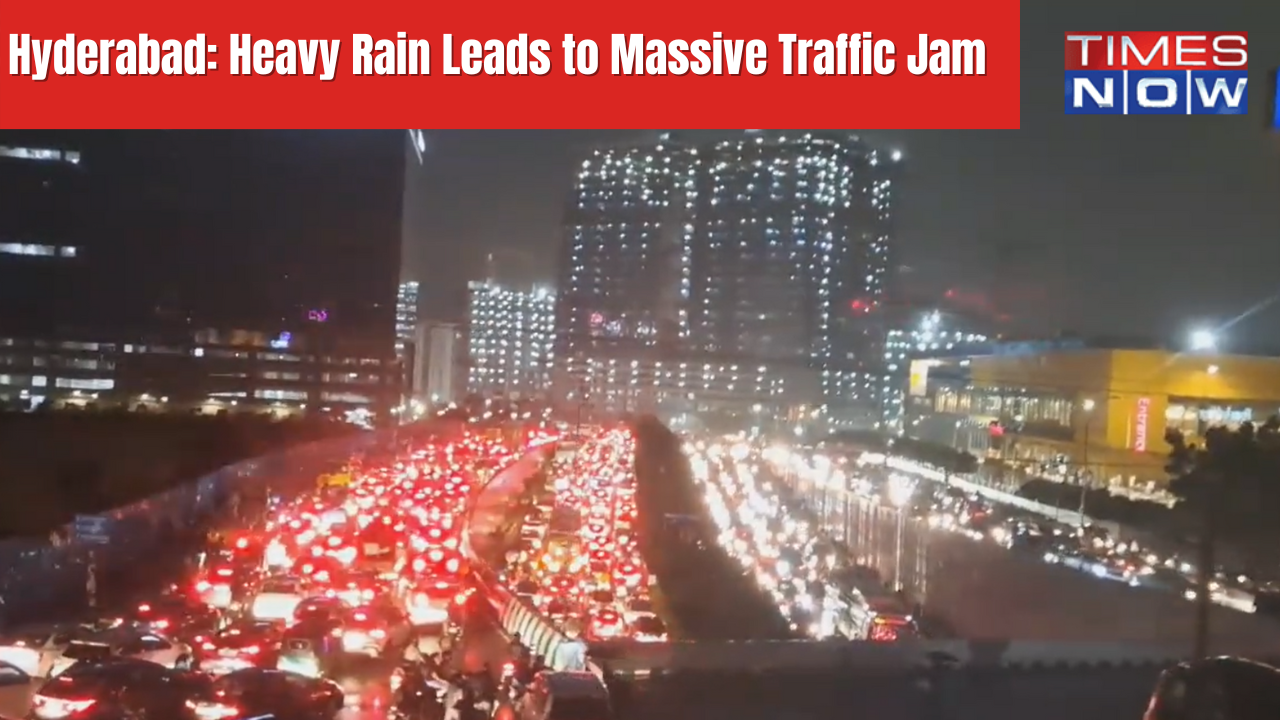 Heavy Rain Leads to Massive Traffic Jam in Hyderabad