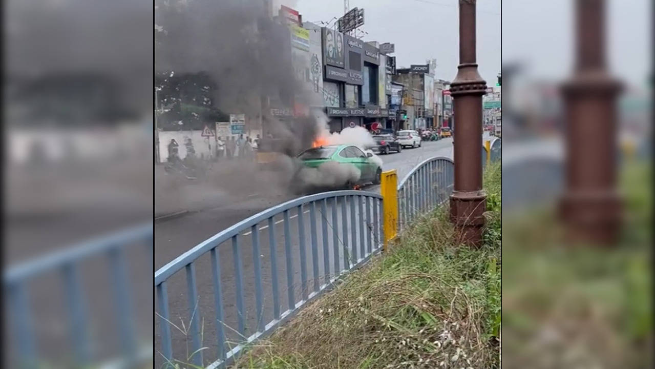 ​BMW car catches fire in Chennai