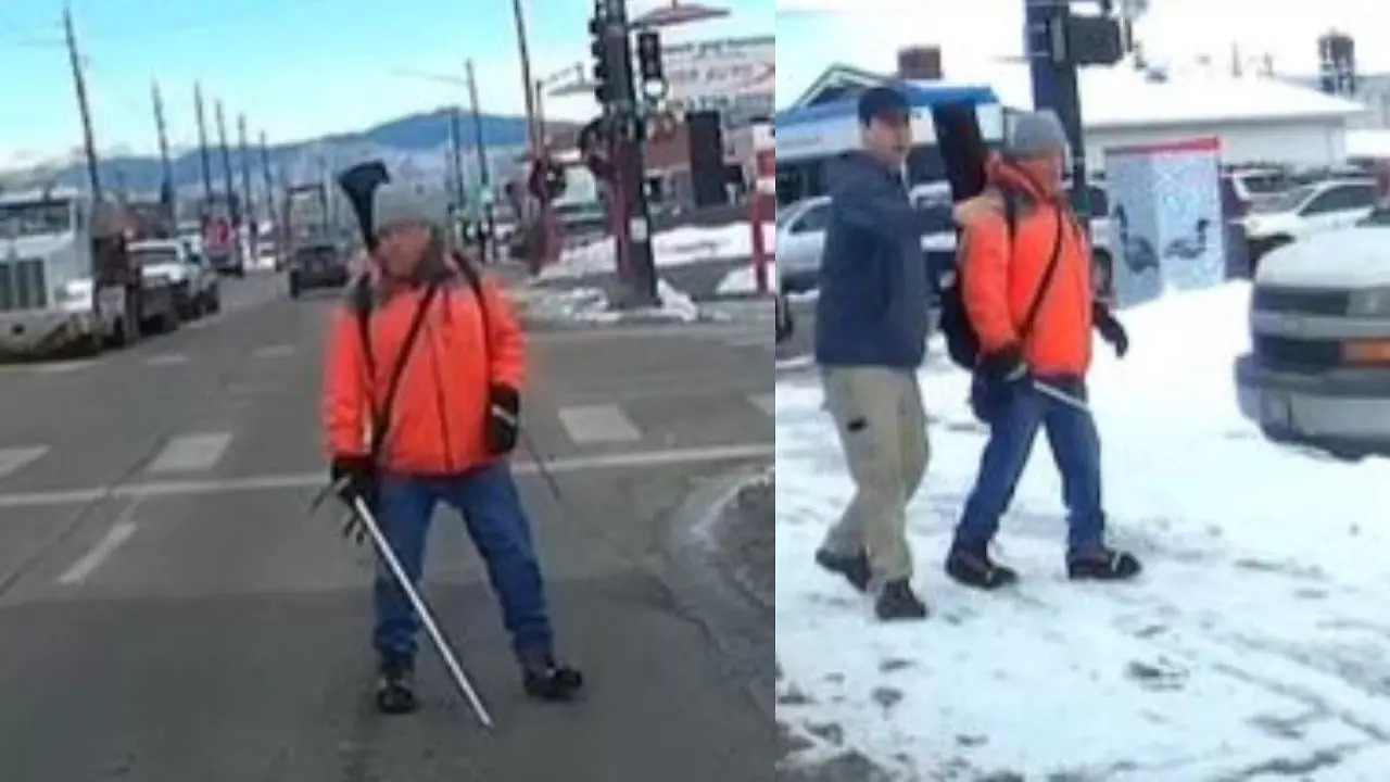 Driver Stops Car To Help Blind Man Walking Into Oncoming Traffic In ...