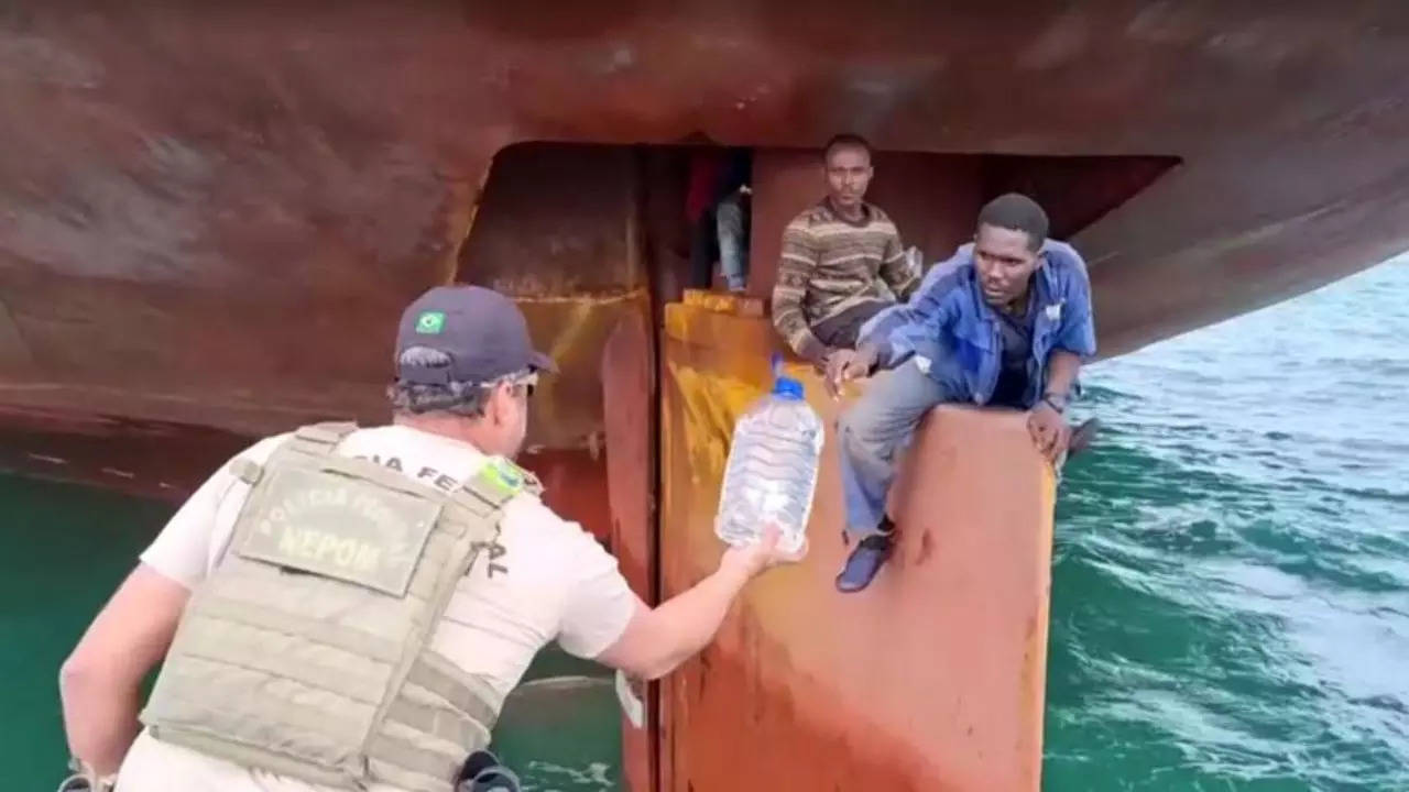 Four Nigerians Spend 14 Days on Ship's Rudder (Image Credit: Brazilian Federal Police/Handout via REUTERS)