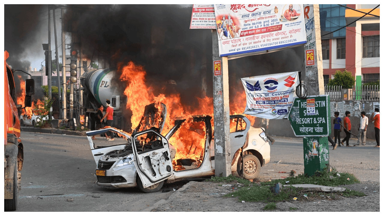 Violence broke out in Nuh on Monday