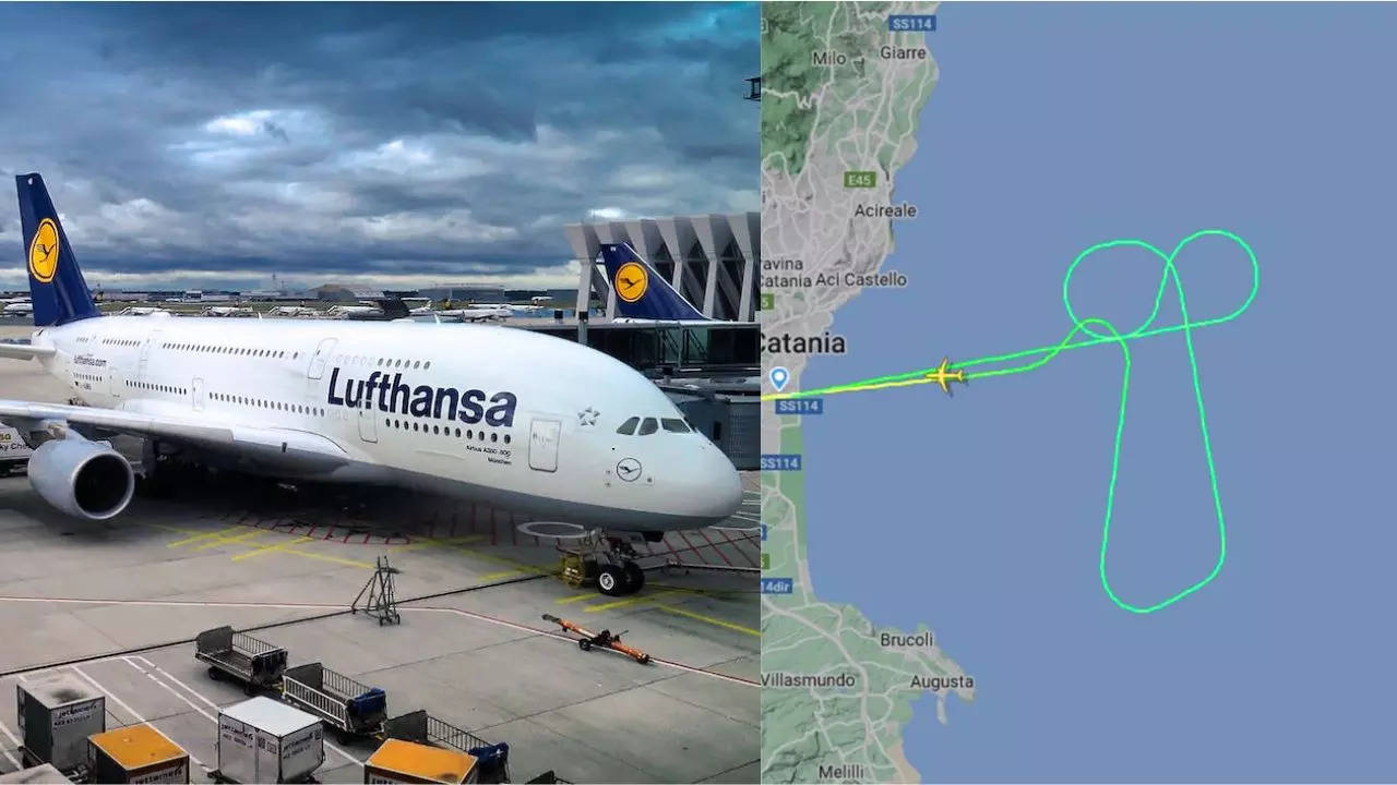 Lufthansa Pilot Draws Sky Penis in Frustration Over Flight Diversion (Images: Pixabay/Flight Radar)