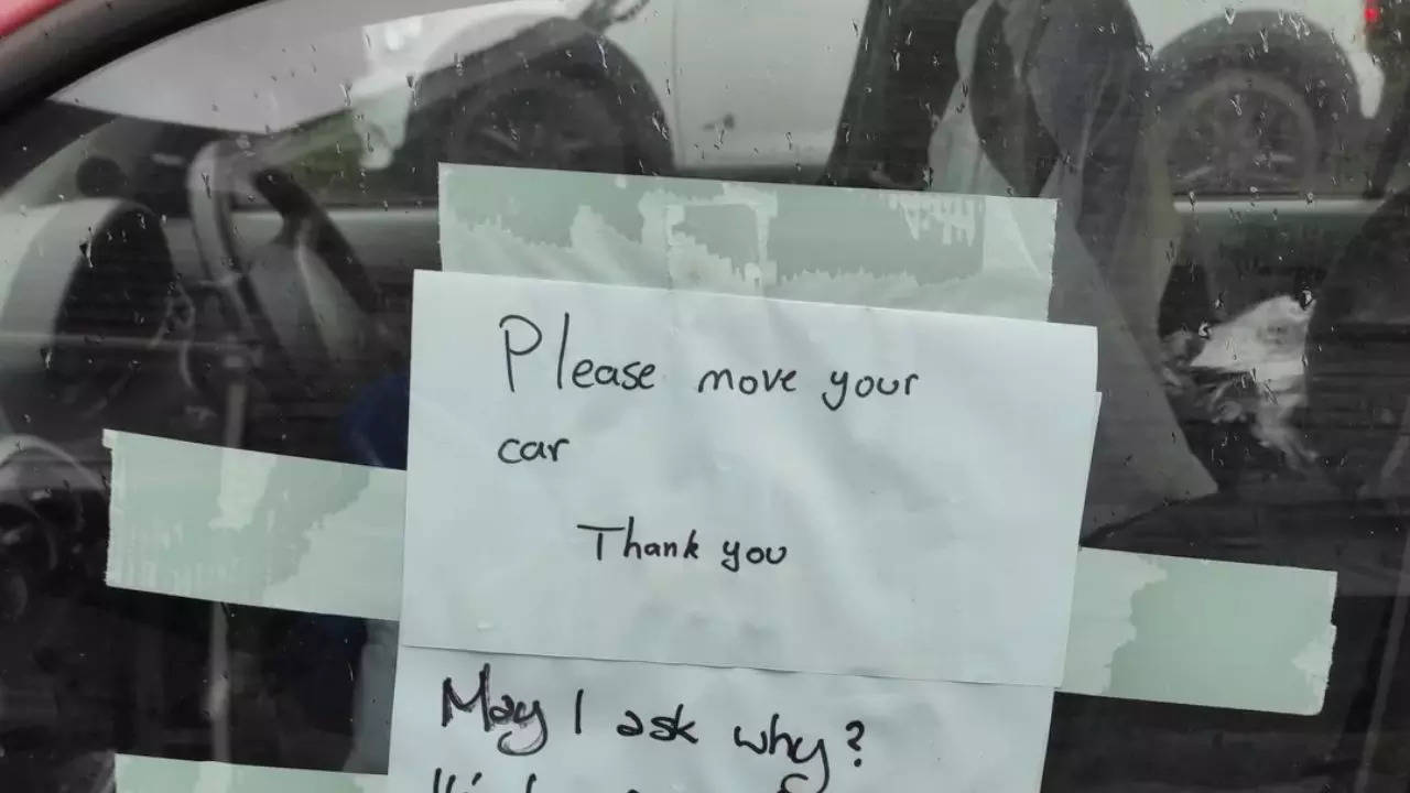 Neighbor's Note Gets Hilarious Driver's Reply (Image via Reddit)