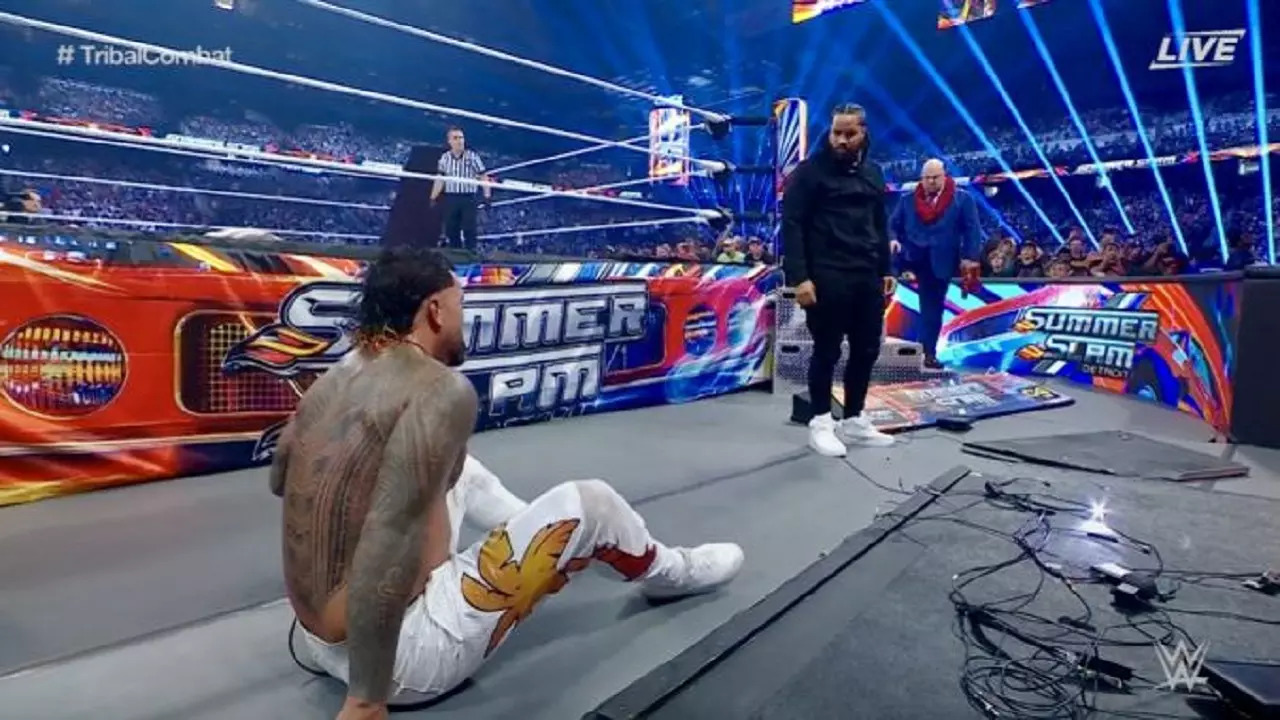 WATCH: Jimmy Uso Betrays Brother Jay In SHOCKING Summerslam Main Event