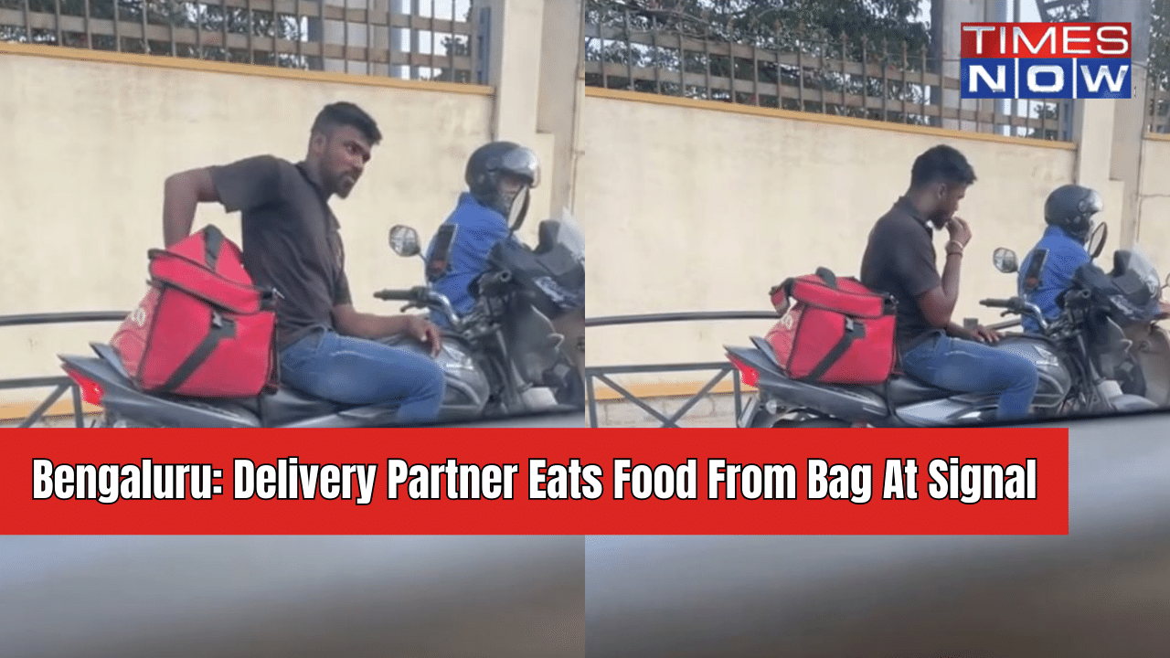 Zomato Delivery Guy Viral Video: Delivery partners eats food from bag while waiting at signal, video leaves netizens divided