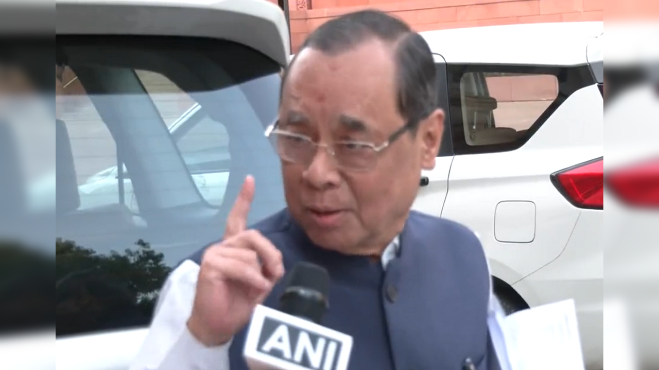 Former CJI Ranjan Gogoi outside Parliament