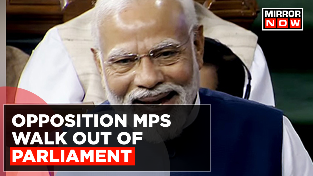 Opposition MPs Walk Out Of Parliament As PM Modi Speaks On No ...