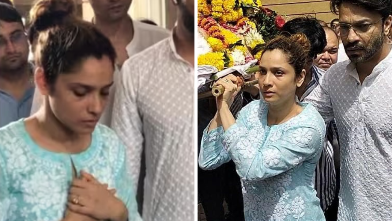 Ankita Lokhande Breaks Down At Her Father's Funeral, Shoulders His Mortal Remains During Last Rites