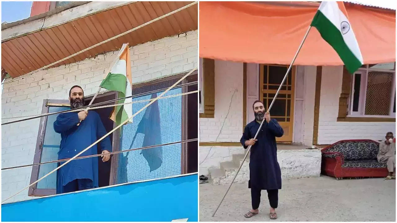 Hizbul Terrorist's Brother Waves Tiranga