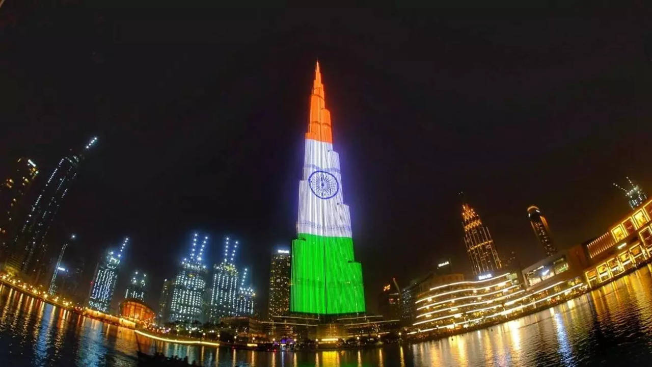 Indian Flag Displayed At Burj Khalifa