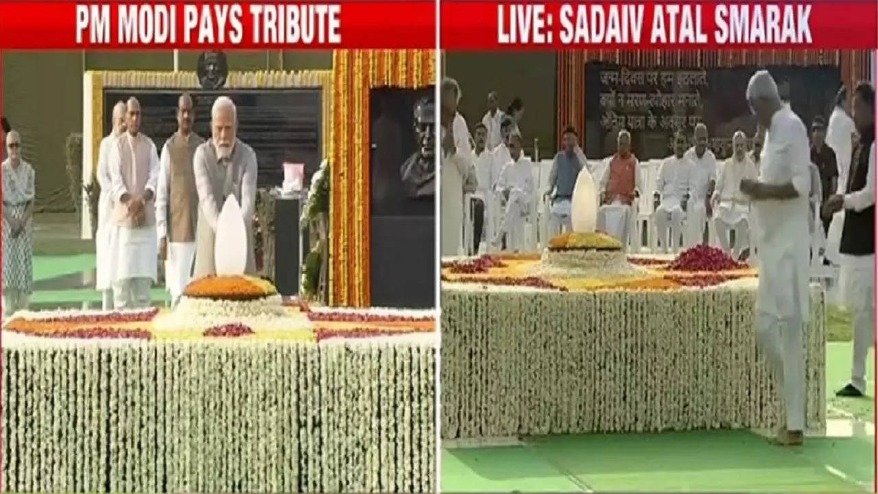 PM Modi, Other Leaders Pay Tribute At 'Sadaiv Atal'