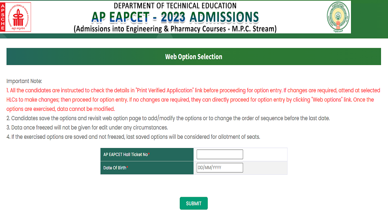 AP EAMCET Web