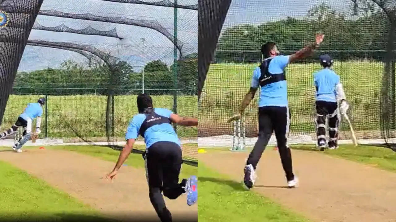 Jasprit Bumrah celebrates after bowling toe-crushing yorker to Yashasvi Jaiswal.