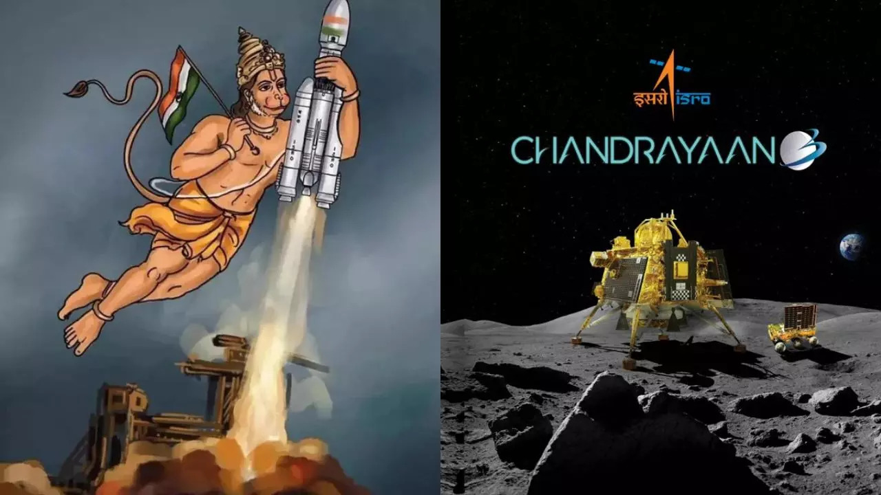 Social Media Abuzz with Prayers as Chandrayaan 3 Gears Up for Moon Landing Today (Images via Twitter)